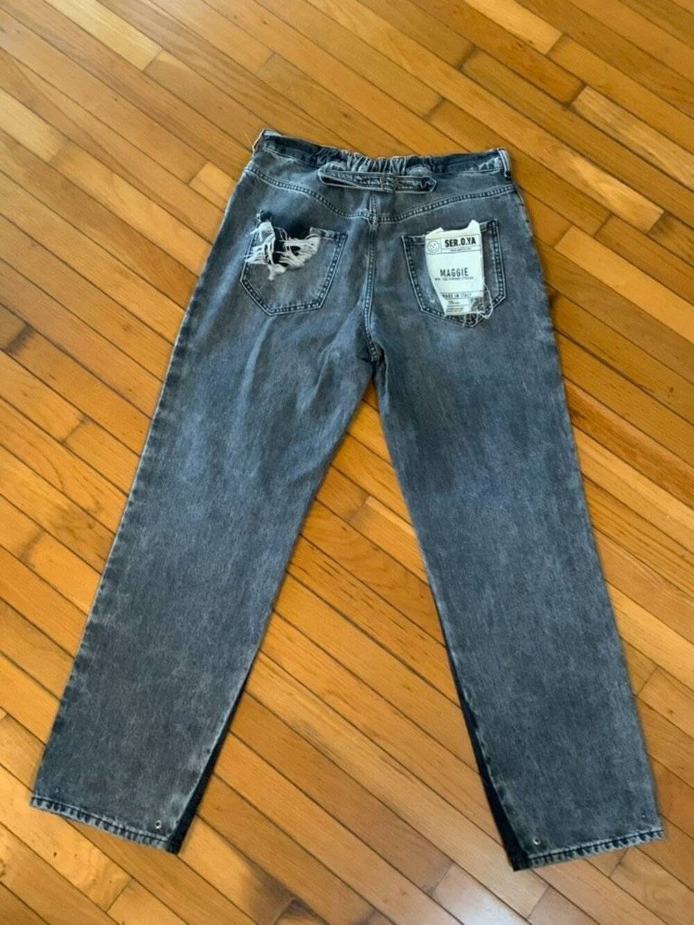 SER.O.YA Maggie Mid Rise Vintage Straight Jeans Gray Wash NWT Size 31 Made in It